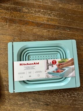 KitchenAid Collapsible Colander - Aqua Blue